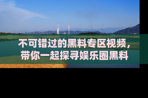 不可错过的黑料专区视频,带你一起探寻娱乐圈黑料