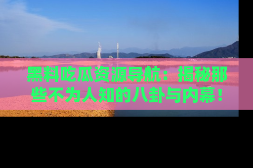黑料吃瓜资源导航：揭秘那些不为人知的八卦与内幕！