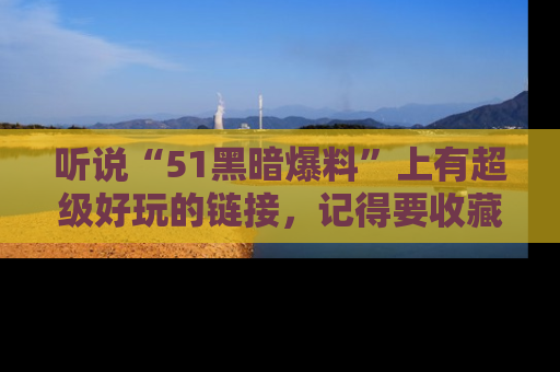 听说“51黑暗爆料”上有超级好玩的链接，记得要收藏哦！