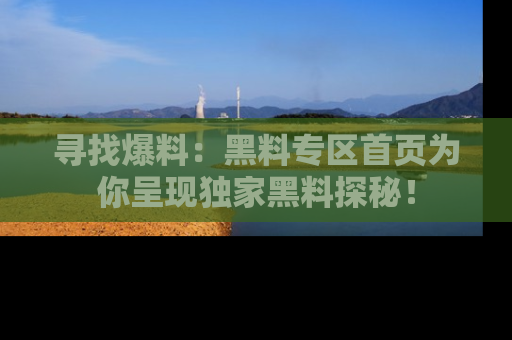 寻找爆料：黑料专区首页为你呈现独家黑料探秘！